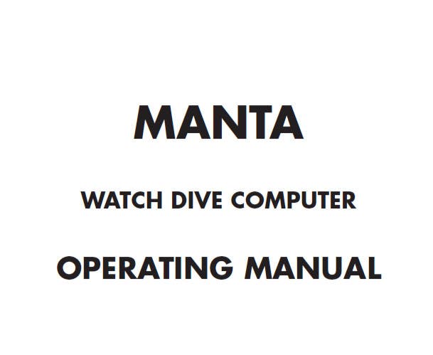 Aeris Manta Scuba Dive Computer Operating Manual Printed - 50pgs