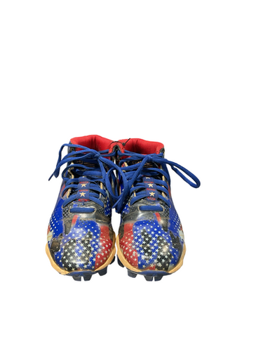 Used Under Armour CLEATS BB/SB Cleats White/Royal/Red Junior 02 11834-S000050424