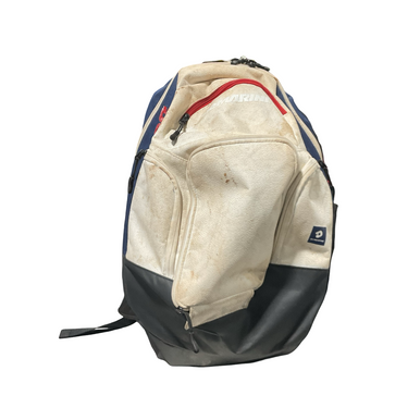 Used Demarini BLACK AND NAVY BB/SB Player Backpack White/Black/Royal 11834-S000050310