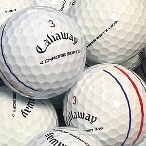 150 Premium AAA White & Triple Trac Callaway Chrome Soft/ Soft X LS w/ Mesh Bag