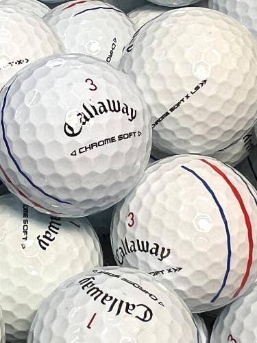 150 Premium AAA White & Triple Trac Callaway Chrome Soft/ Soft X LS w/ Mesh Bag