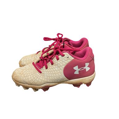 Used Under Armour PNK/WHITE SOFTBALL BB/SB Cleats White Junior 03.5 11834-S000050278