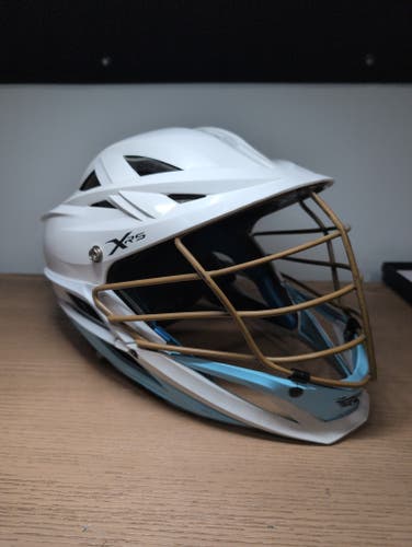 White/Blue/Gold Cascade XRS Helmet (Used)