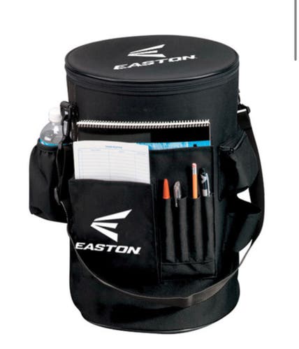 Easton Coach’s Bucket & Cover Baseball Softball 6-Gallon Black/White Padded Lid