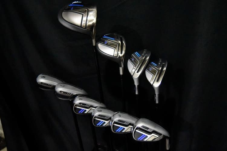 ADAMS IDEA SET: DRIVER, 4W, 4,5H, 6-9,P,S IRONS, SHAFT 39.5" (5H?), SENIOR, RH