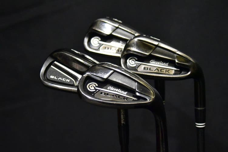 CLEVELAND BLACK IRONS SET 8,9,PW,SW, SHAFT 37.5" (8I), SENIORS FLEX, RH