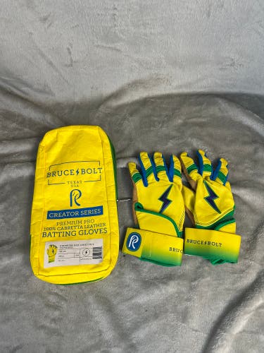 Yellow Small Bruce Bolt Batting Gloves (Used)