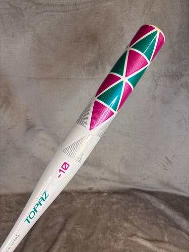 White 2018 Easton Topaz Alloy Bat (-10) Alloy 21 oz 31" (Used)