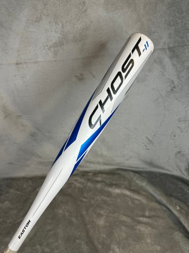 White Easton Ghost Alloy Bat (-11) 17 oz 28" (Used)