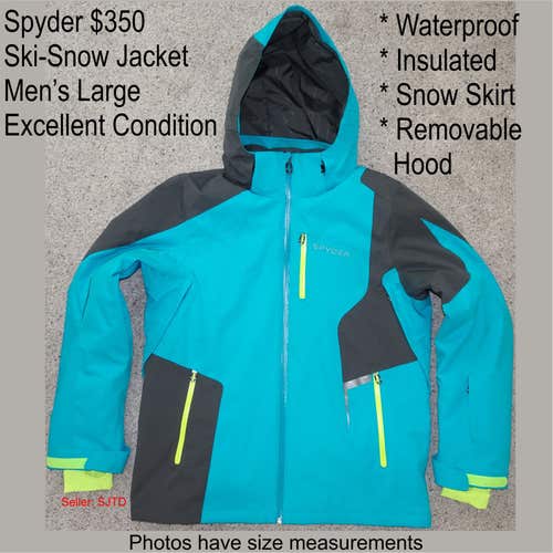Spyder $350 EUC Waterproof Insulated Ski Snow Hooded Jacket - Men Large