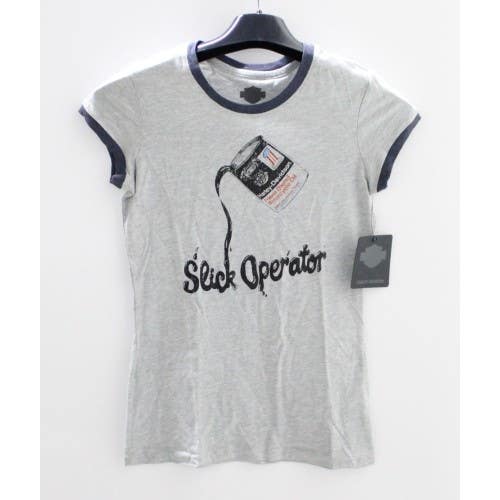 Harley-Davidson W's Slick Operator Ringer Short Sleeve Shirt XS 96178-17VW/002S
