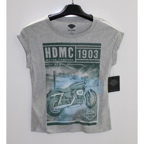 Harley-Davidson Women's Photo Real Rolled Sleeve TEE Size XS 96060-18VW/002S