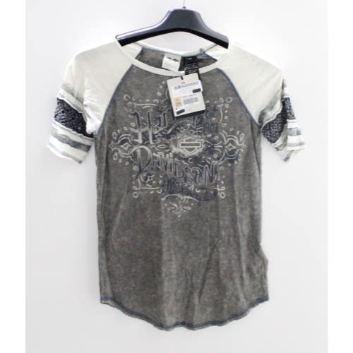 Harley-Davidson Crochet Lace Short Sleeve Tee Size XS 96025-18VW/002S