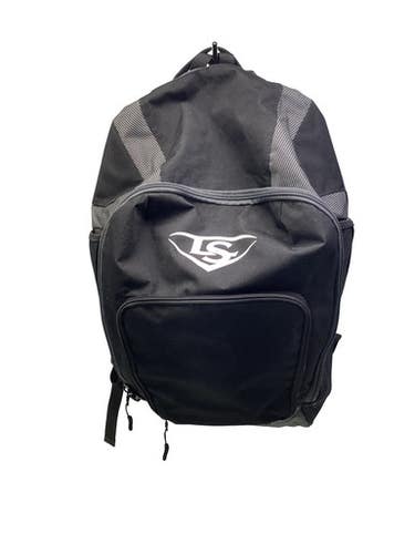 Used Louisville Slugger 2 BAT BACKPACK BLK/GRY BB/SB Player Backpack Black 11347-S000268703