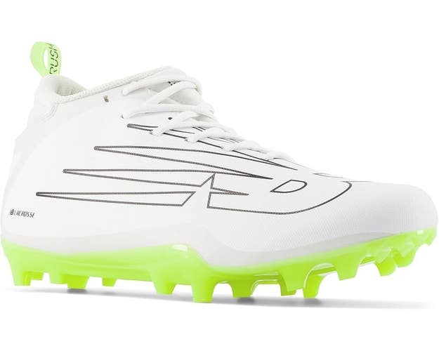 New Balance Rush v4 Mid RUSHMWT4 Mens US 13 White Molded Lacrosse Cleats RHS8184