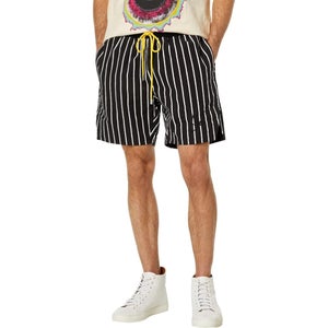 Diet Starts Monday Shorts Men's Medium Black Pinstripe Drawstring Waist FROG264
