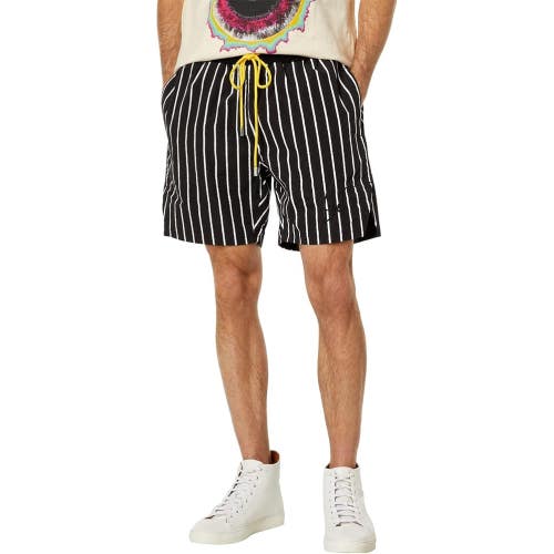 Diet Starts Monday Shorts Men's Medium Black Pinstripe Drawstring Waist FROG264