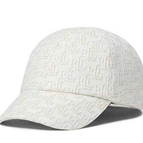 Lauren Ralph Lauren Men's Small Cream Logo Blend Strapback Baseball Hat FROG194