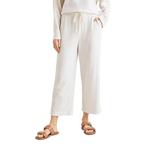 Splendid Bisous Pants Women Medium White Cotton Blend Drawstring Cropped FROG475