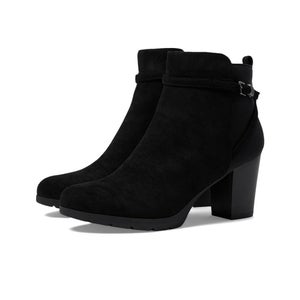Anne Klein Riah Boots Women's 6 Black Suede Round Toe Block Heel Bootie RHS8221