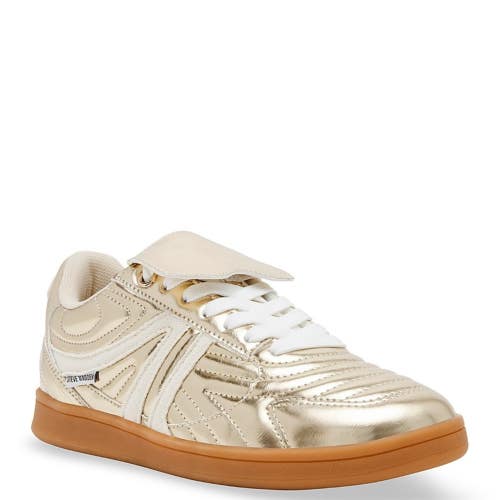 Steve Madden Madrid Sneakers Womens US 9.5 Gold Metallic Lifestyle Shoes RHS8189