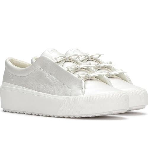 Keds Remi Sneakers Women's US 6.5 White Leather Low Top Platform Shoes RHS8197