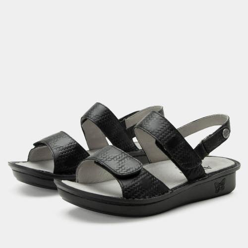 Alegria Verona Sandals Women's US 8M Black Leather Adjustable Strap RHS8309