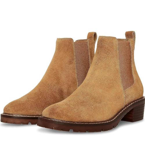 Steve Madden Dorothea Boots Women's US 7.5 M Brown Suede Ankle Bootie HTAT404