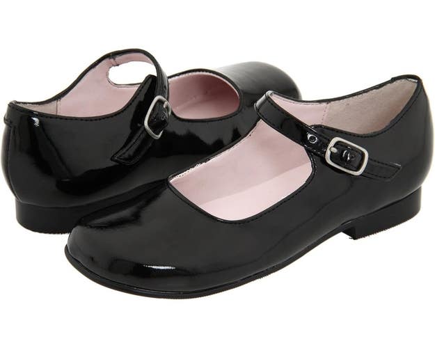 Nina Bonnett Flat Girls US 11.5 Black Patent Leather Round Toe Mary Jane KHD2597