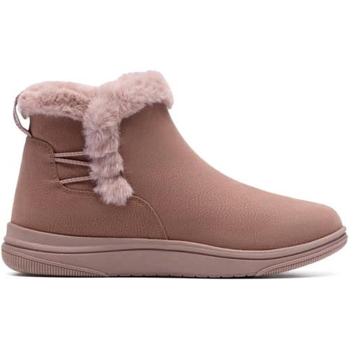 Clarks Cloudsteppers Breeze 26184184 Women's Mauve Faux Fur Ankle Boots LIQ696