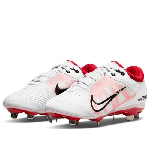 Nike Hyperdiamond 4 Elite CZ5917-105 Women's 11 White Red Softball Cleats NR5956