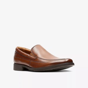 Clarks Tilden Free 26130098 Loafer Men's Dark Tan Leather Dress Shoes LIQ691