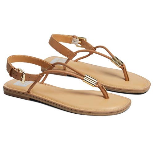 DV By Dolce Vita Jache Sandals Women's US 9M Toffee Leather T-Strap HTAT1086