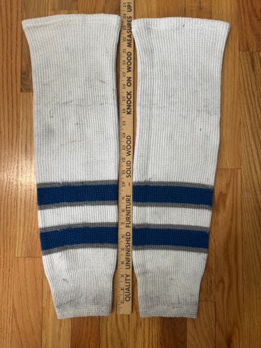 White Intermediate Medium CCM S100p Socks Pro Stock (Used)