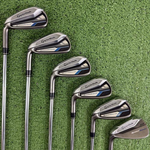 READ Taylormade Speedblade Iron Set 6-PW AW Regular Flex 85g Steel Left Handed