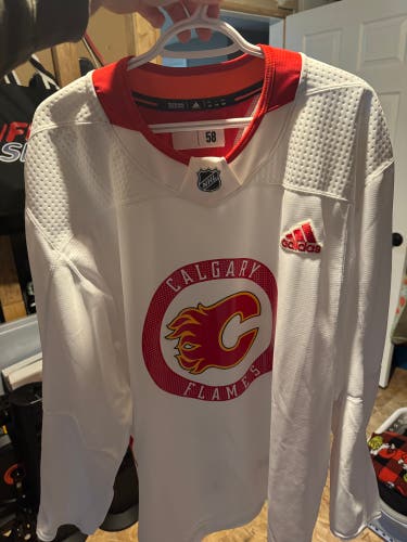 White Size 58 Adidas Jersey (Used) Calgary flames