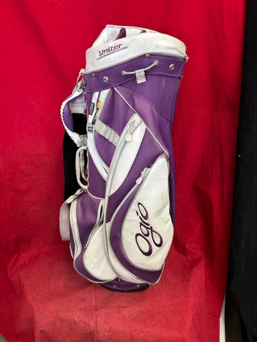 Ogio Uniter Club Management System Women's leather-trim golf bag white purple 15 hole bag
