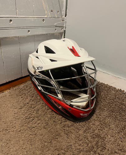 White Red and Black Cascade XRS Pro Adult Helmet (Used)