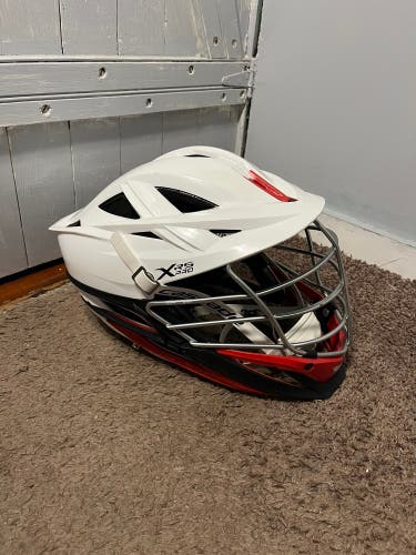 White Red and Black Cascade XRS Pro Adult Helmet (Used)