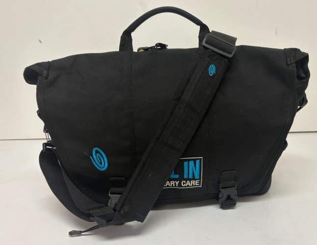TIMBUK2 All In Black Laptop Messenger Bag ~6"x 12" x 16" EXCELLENT Fast Shipping