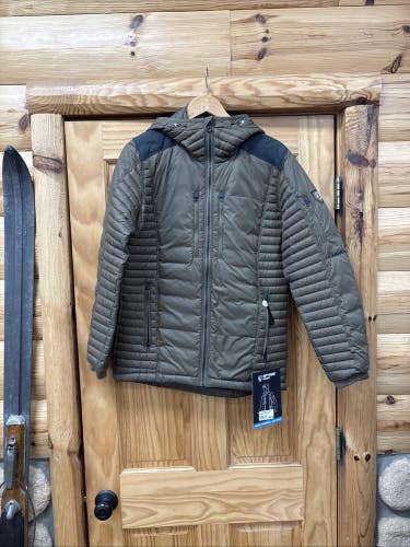 Kuhl Spyfire Hoody Jacket Mens Small Kanteen Goose Down 800 Fill Puffer Outdoor