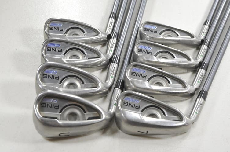 LEFT HAND Ping G Series 4-W,UW Iron Set Regular Flex Green Dot Graphite # 218006