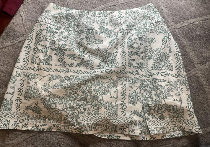 Foray Golf Skort Womens M Floral White Circle Skirt Pockets 4-Way Stretch