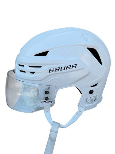 Bauer Re-Akt 85 Pro Stock Hockey Helmet Visor Combo Medium White (Used) 14378