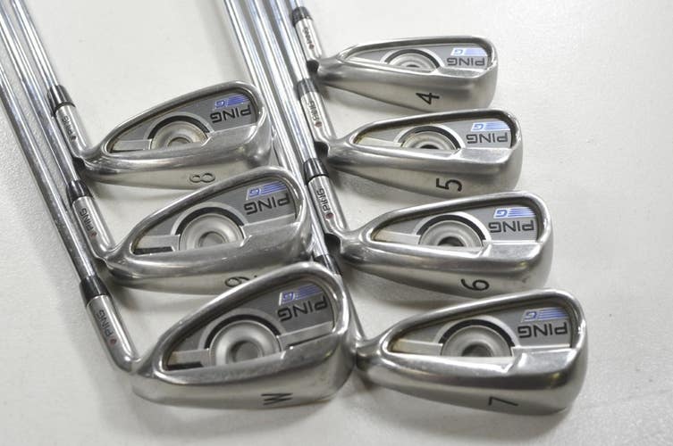 Ping G Series 4-W Iron Set Stiff Flex Maroon Dot Right AWT 2.0 Steel +1" #206070