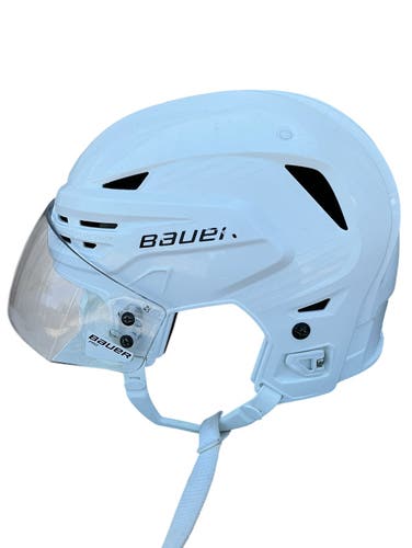 Bauer Re-Akt 85 Pro Stock Hockey Helmet Visor Combo Medium White (Used) 78000
