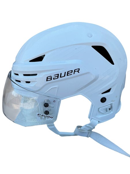 Bauer Re-Akt 85 Pro Stock Hockey Helmet Visor Combo Medium White (Used) 78001