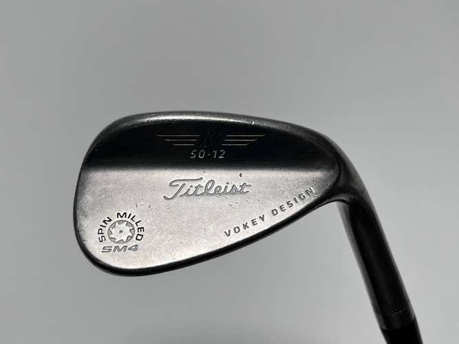Titleist Vokey Spin Milled SM4 Black Wedge 50* 12 Bounce Wedge Steel Mens RH