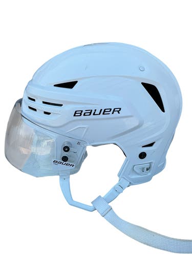Bauer Re-Akt 85 Pro Stock Hockey Helmet Visor Combo Medium White (Used) 78002