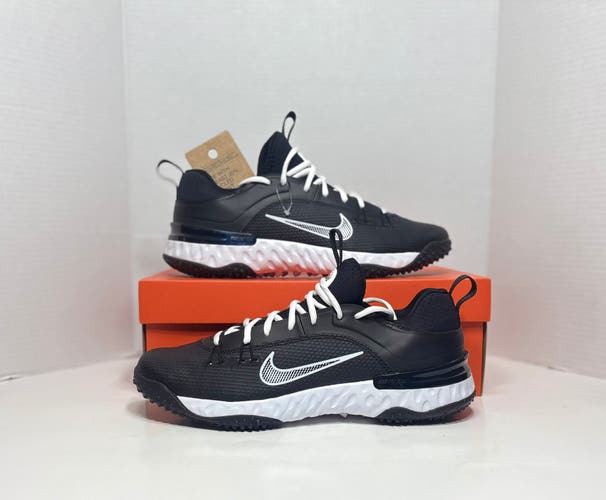 Black Men's Size M 10.0 (W 11.0) Nike Huarache 9 Elite TF LAX Men’s Turf Lacrosse Shoes FN0310-002